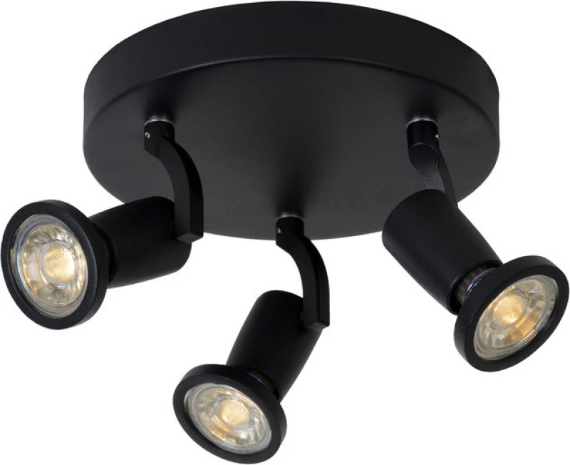Lucide Lightning Jaster Τριπλό Σποτ με Ντουί GU10 σε Μαύρο Χρώμα