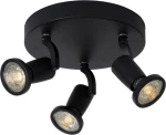 Lucide Lightning Jaster Τριπλό Σποτ με Ντουί GU10 σε Μαύρο Χρώμα