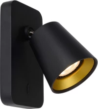 Lucide Lightning Turnon Μονό Σποτ με Ντουί GU10 σε Μαύρο Χρώμα