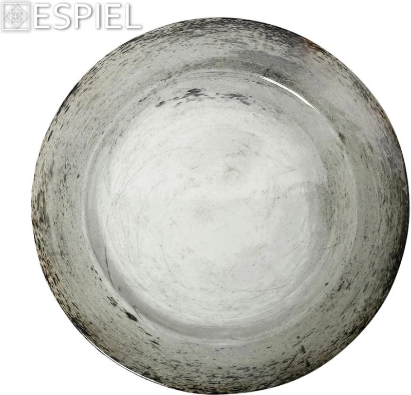 Espiel Cassian Πιάτο Γλυκού Κεραμικό Γκρι-Λευκό με Διάμετρο 20cm