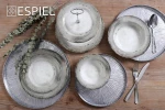 Espiel Cassian Πιάτο Γλυκού Κεραμικό Γκρι-Λευκό με Διάμετρο 20cm