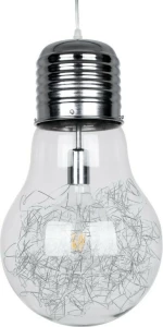 GloboStar Lamp Κρεμαστό Φωτιστικό Μοντέρνο Μονόφωτο Ασημί