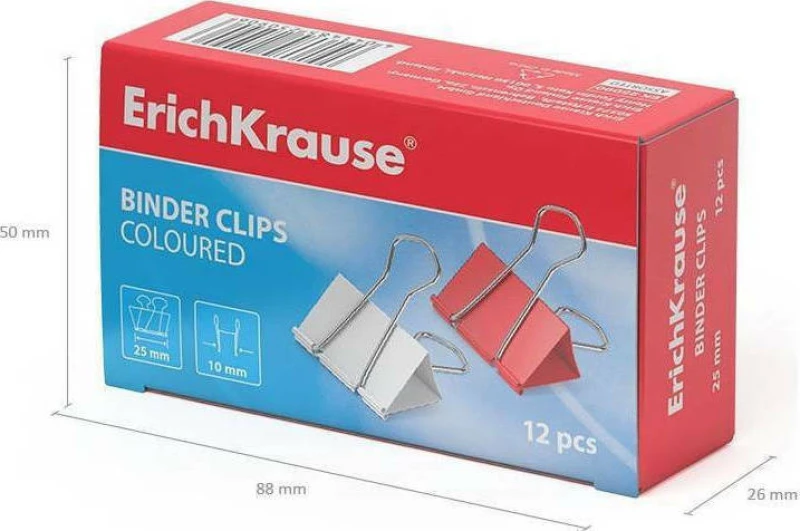ErichKrause Μεταλλικά Κλιπς 25 mm 12τεμ Χρωματιστά EK25090