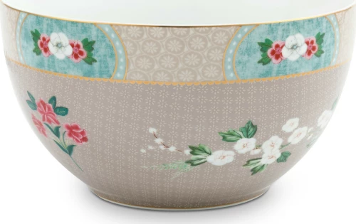 PiP Studio Blushing Birds Σαλατιέρα από Πορσελάνη Khaki 18x18cm