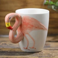 3D Φλαμίνγκο Κούπα Κεραμική Πολύχρωμη 450ml