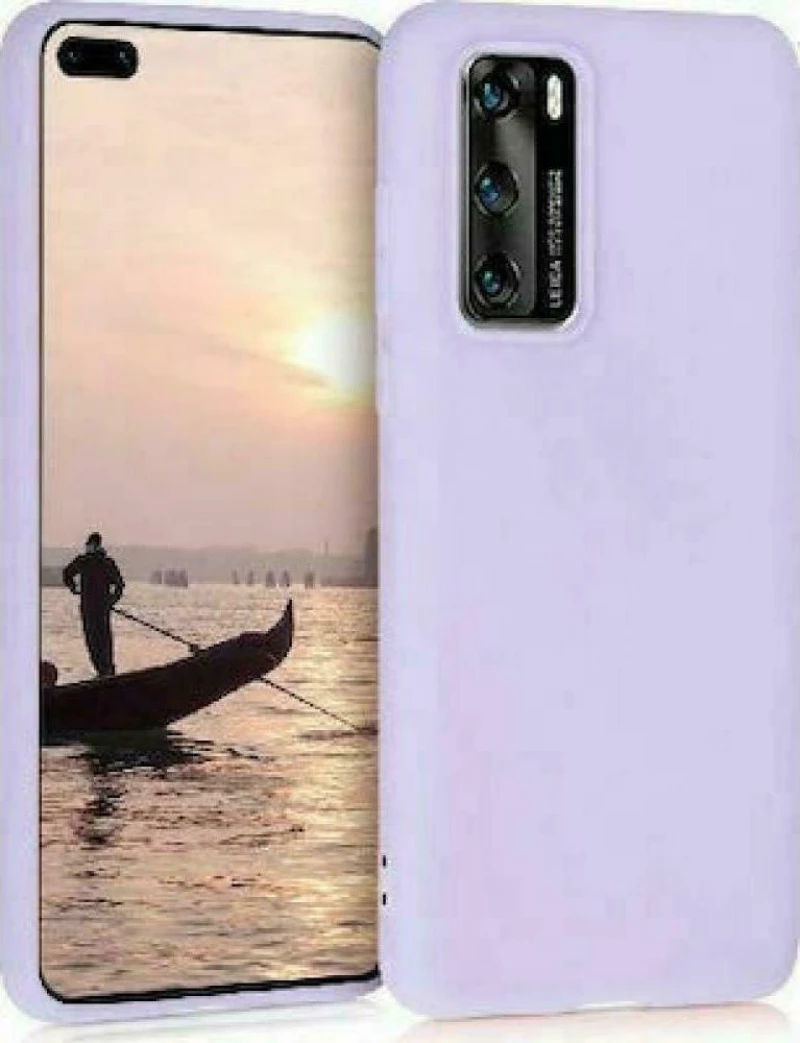 Huawei P Smart (2021) – Anti-slip Liquid Silicone Gel Rubber Bumper Case with Soft Microfiber Lining Cushion Slim Hard Shell- Μωβ