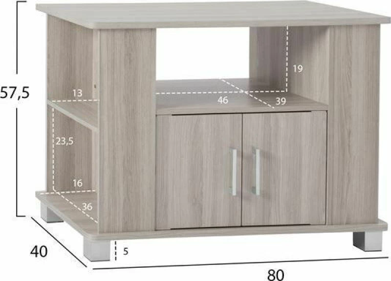 Έπιπλο Τηλεόρασης Σταχτί 80x40x57.5cm