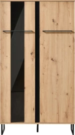 Βιτρίνα Σαλονιού Sardinia 2K VS1 Artisan Oak / Μαύρο 84.5x35x153.5cm