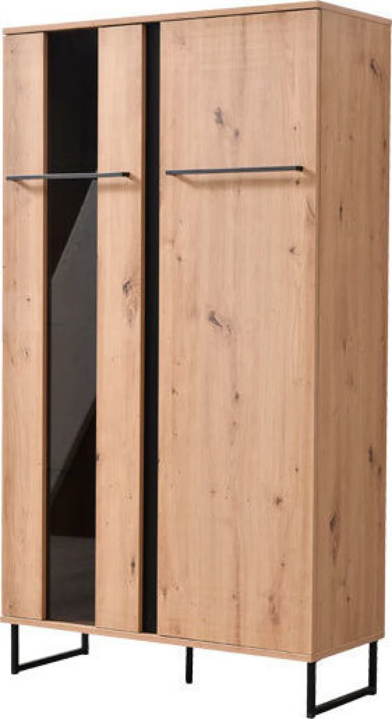 Βιτρίνα Σαλονιού Sardinia 2K VS1 Artisan Oak / Μαύρο 84.5x35x153.5cm