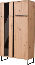 Βιτρίνα Σαλονιού Sardinia 2K VS1 Artisan Oak / Μαύρο 84.5x35x153.5cm