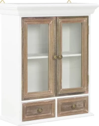 Βιτρίνα Σαλονιού Κρεμαστή Λευκή / Φυσικό 49x22x60cm