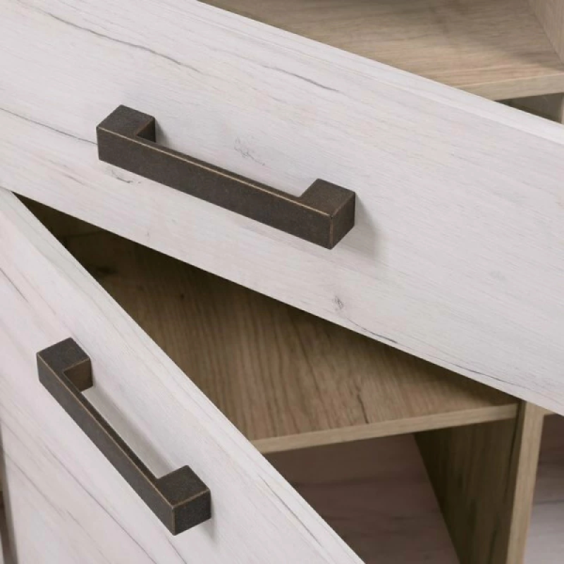 Βιτρίνα Σαλονιού Kent POP V Grey Oak / White Oak 99.5x36.5x195cm