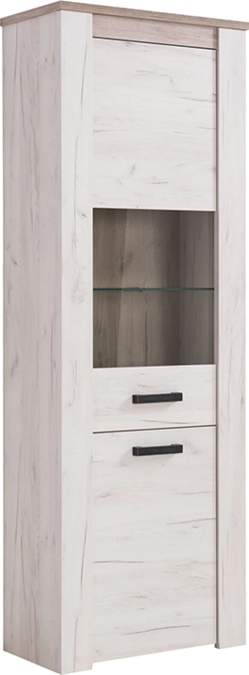 Βιτρίνα Σαλονιού Kent VS Grey Oak / White Oak 68.5x36.5x195cm