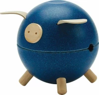 Plan Toys Κουμπαράς Ξύλινος Γουρουνάκι Μπλε