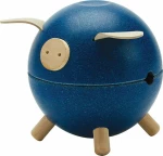 Plan Toys Κουμπαράς Ξύλινος Γουρουνάκι Μπλε