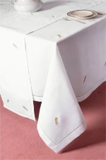 Silk Fashion Τραπεζομάντηλο 160x300 YL1011 Λευκό-Χρυσό