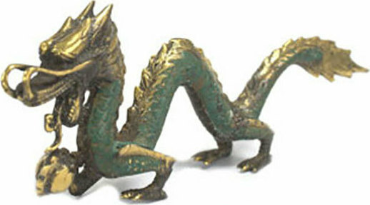 Μπρούτζινος Δράκος Εξουσίας και Ευημερίας 20 cm