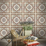 Ταπετσαρία Byzantine Tile WP20060 Orange-Brown-Sepia MindTheGap 52x300cm