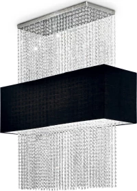 Ideal Lux Πολυέλαιος 5xE27 Ø90cm με Κρύσταλλα Μαύρος 101163