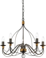 Ideal Lux Πολυέλαιος 5xE14 Ø64cm με Κεράκια Μαύρος 057187