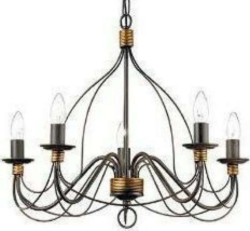 Ideal Lux Πολυέλαιος 5xE14 Ø64cm με Κεράκια Μαύρος 057187
