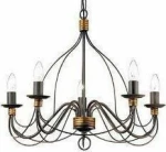 Ideal Lux Πολυέλαιος 5xE14 Ø64cm με Κεράκια Μαύρος 057187