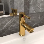 vidaXL 149067 Αναμεικτική Μπαταρία Νιπτήρα Χρυσή