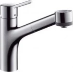 Hansgrohe Talis S Μπαταρία Κουζίνας Πάγκου με Ντουζ Ασημί
