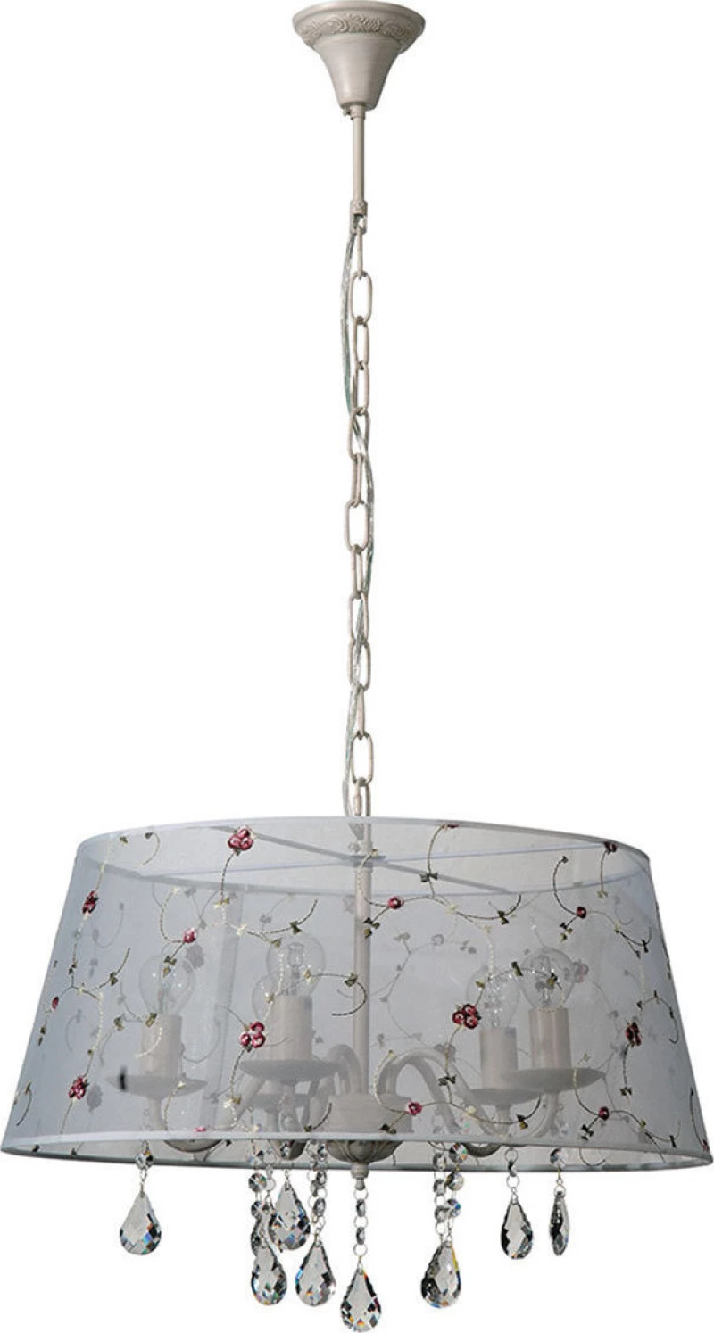 ARlight Πολυέλαιος 5xE14 Ø55cm με Καπέλα Λευκός 0104300