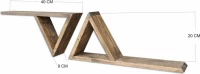 Ράφι Τοίχου Καρυδί / 2 Τμχ 40x9x20cm