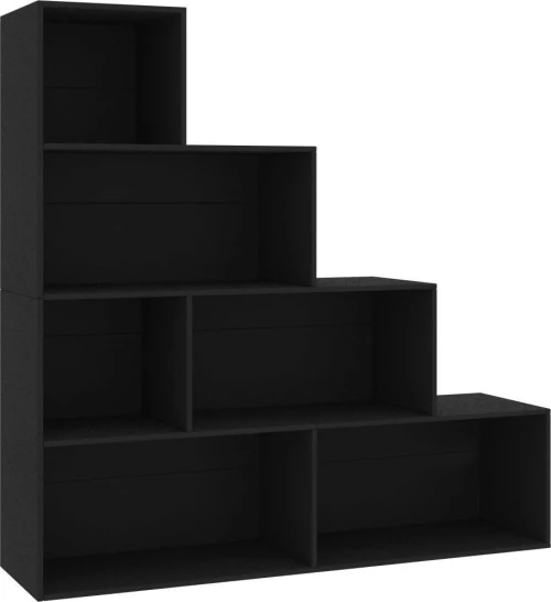 Βιβλιοθήκη/Διαχωριστικό Χώρου Μαύρο 155x24x160 εκ. Μοριοσανίδα