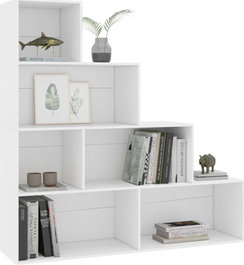 Βιβλιοθήκη/Διαχωριστικό Χώρου Λευκό 155x24x160 εκ. Μοριοσανίδα