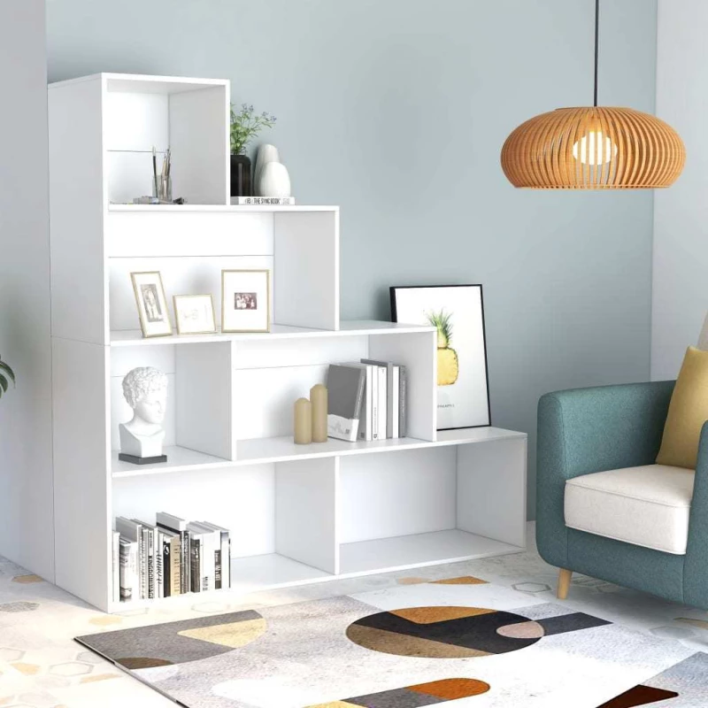 Βιβλιοθήκη/Διαχωριστικό Χώρου Λευκό 155x24x160 εκ. Μοριοσανίδα