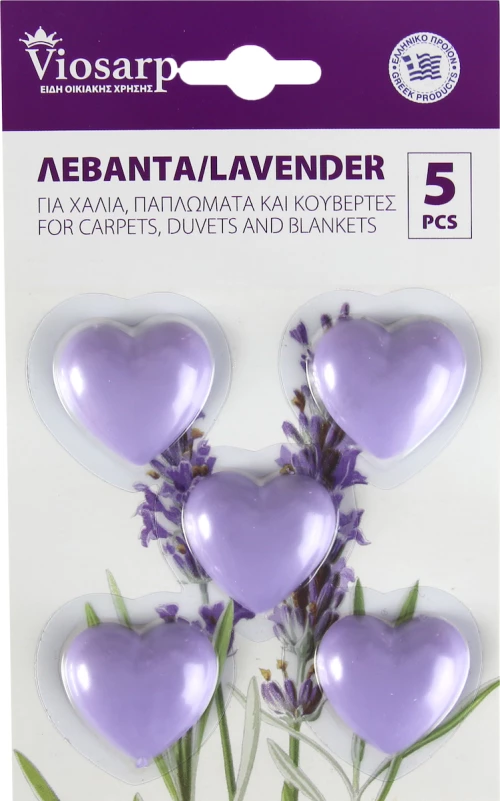 Viosarp Αρωματικό Ντουλάπας Καρδούλα Λεβάντα 5τμχ