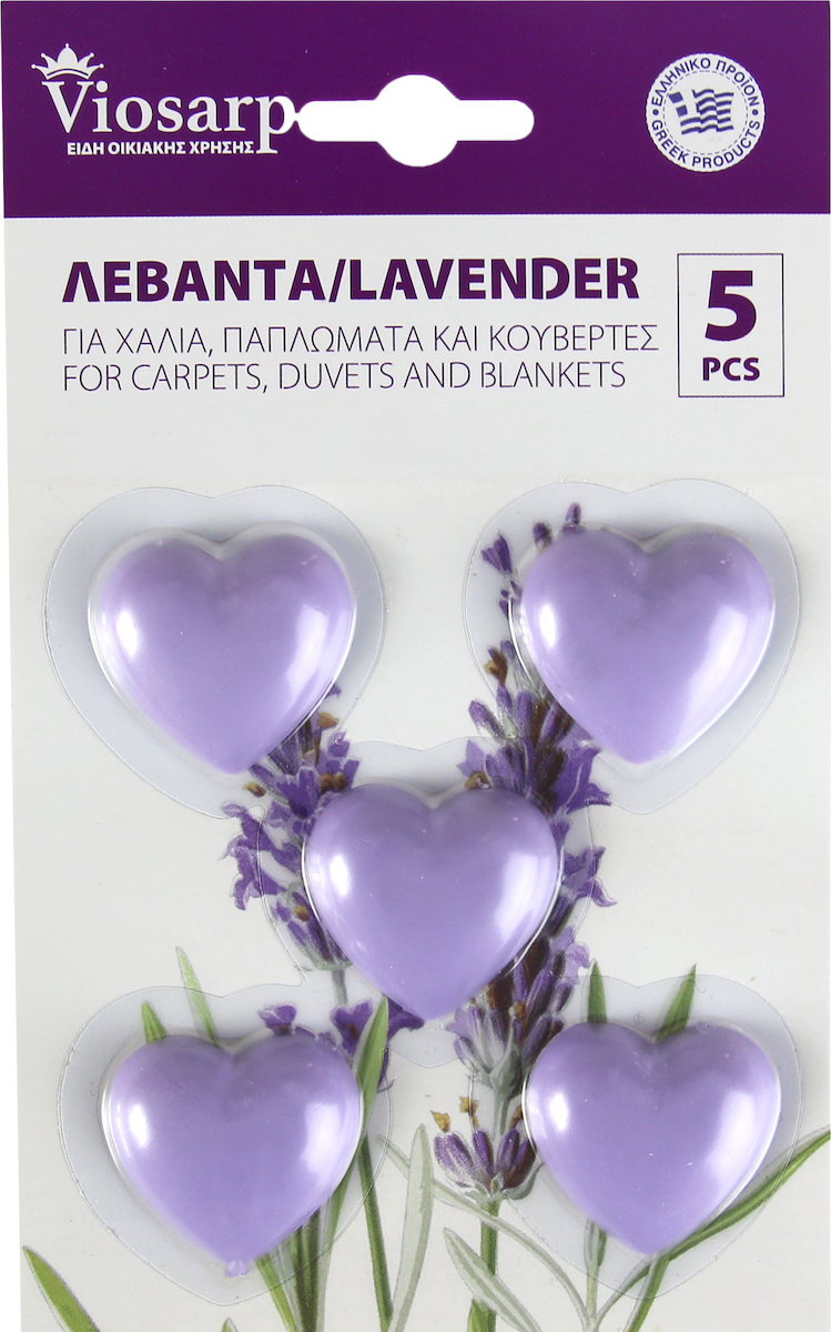 Viosarp Αρωματικό Ντουλάπας Καρδούλα Λεβάντα 5τμχ