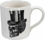 Κούπα Skull Top Hat 20179 400ml White-Black Homelab Πορσελάνη
