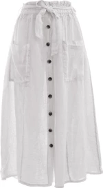Ble Resort Collection Λινή Maxi Φούστα σε Λευκό χρώμα