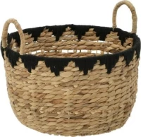 Inart Διακοσμητικό Καλάθι Natural-Black 40x32cm