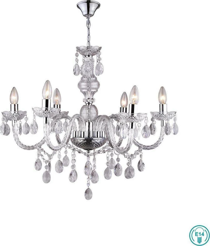 Globo Lighting Cuimbra Πολυέλαιος με Κεράκια Διάφανος 63116-6