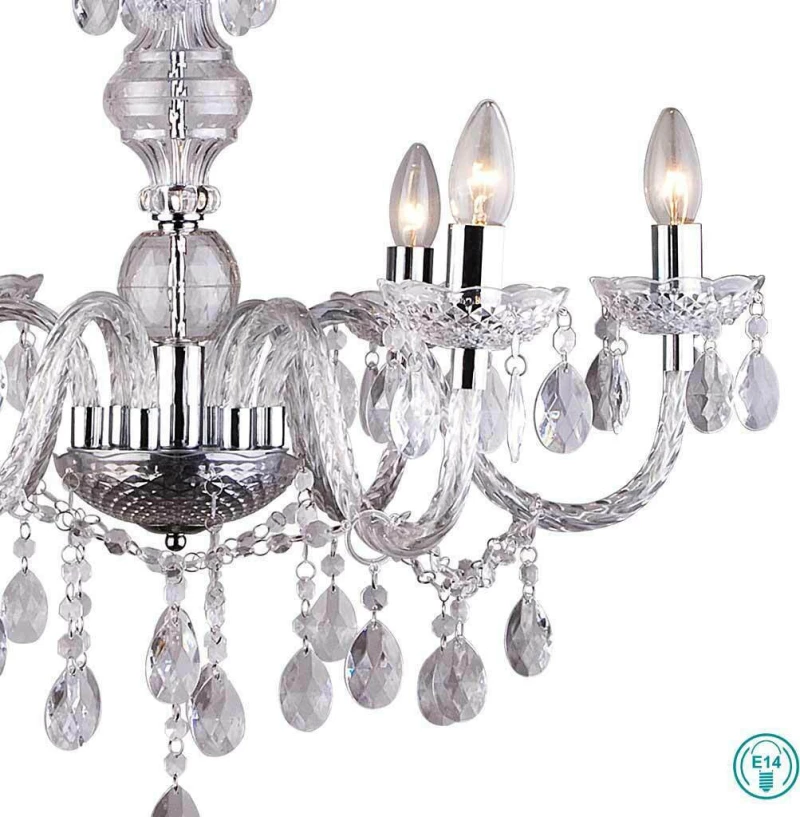 Globo Lighting Cuimbra Πολυέλαιος με Κεράκια Διάφανος 63116-6