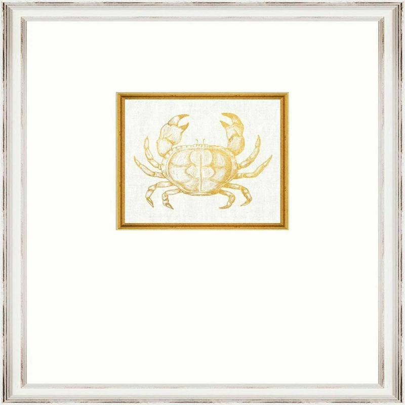 Κάδρο Crab Fa13363 35X45Cm White-Gold Mindthegap Κάθετοι Ξύλο