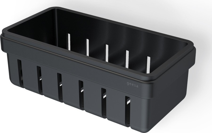 Geesa Frame 8801-400 Black Matt Σπογγοθήκη-Μπουκαλοθήκη με Αφαιρούμενο Καλάθι 21x10,8x7,5cm