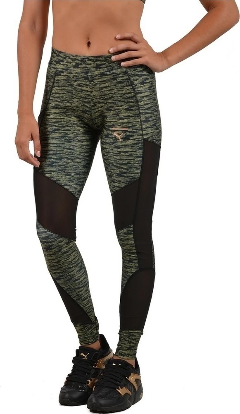 Puma All Over Print Rope Αθλητικό Γυναικείο Μακρύ Κολάν Πράσινο