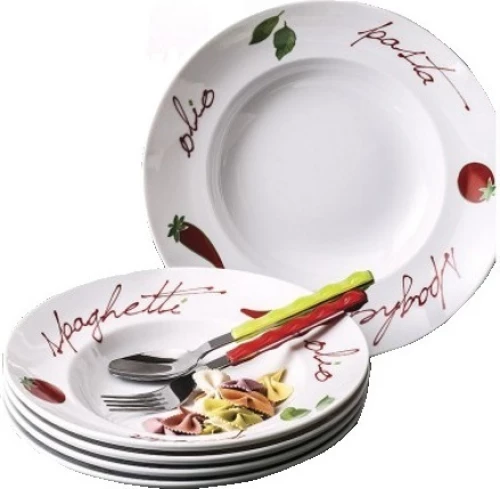 Σετ Πιάτα Φαγητού Πορσελάνης Speciality Decore Pasta 7τμχ