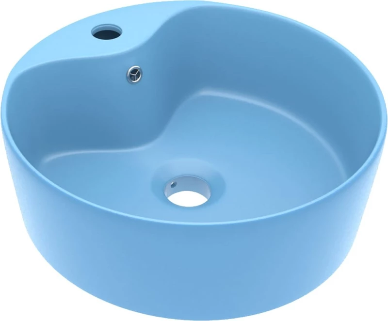 vidaXL 147033 Επικαθήμενος Νιπτήρας Κεραμικός 36x36cm Γαλάζιος