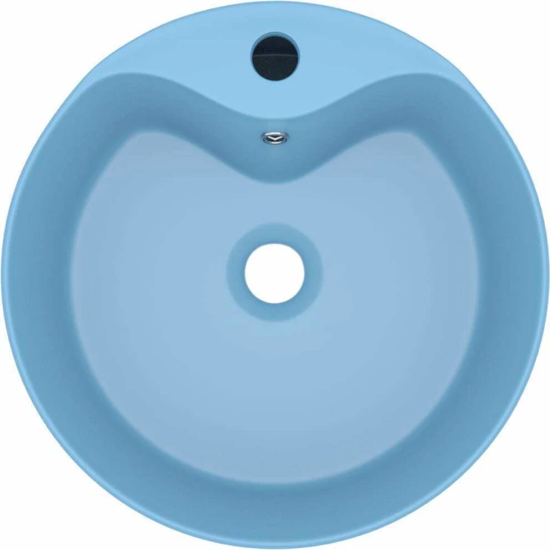 vidaXL 147033 Επικαθήμενος Νιπτήρας Κεραμικός 36x36cm Γαλάζιος