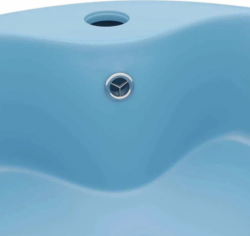 vidaXL 147033 Επικαθήμενος Νιπτήρας Κεραμικός 36x36cm Γαλάζιος
