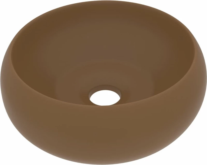 vidaXL 147007 Επικαθήμενος Νιπτήρας Κεραμικός 40x40cm Καφέ