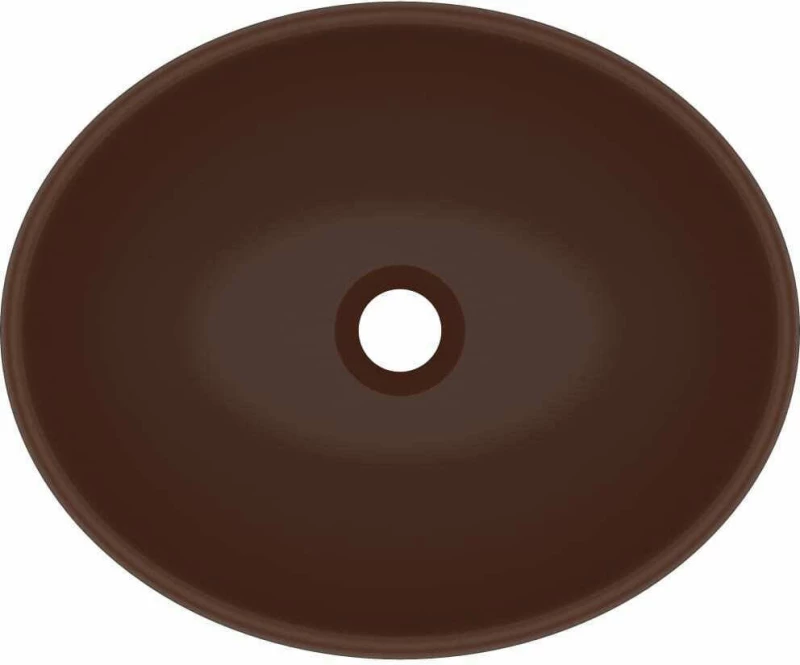 vidaXL 146929 Επικαθήμενος Νιπτήρας Κεραμικός 40x33cm Καφέ