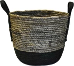 Plastona Διακοσμητικό Καλάθι Γκρι/ Μαύρο 33x27cm